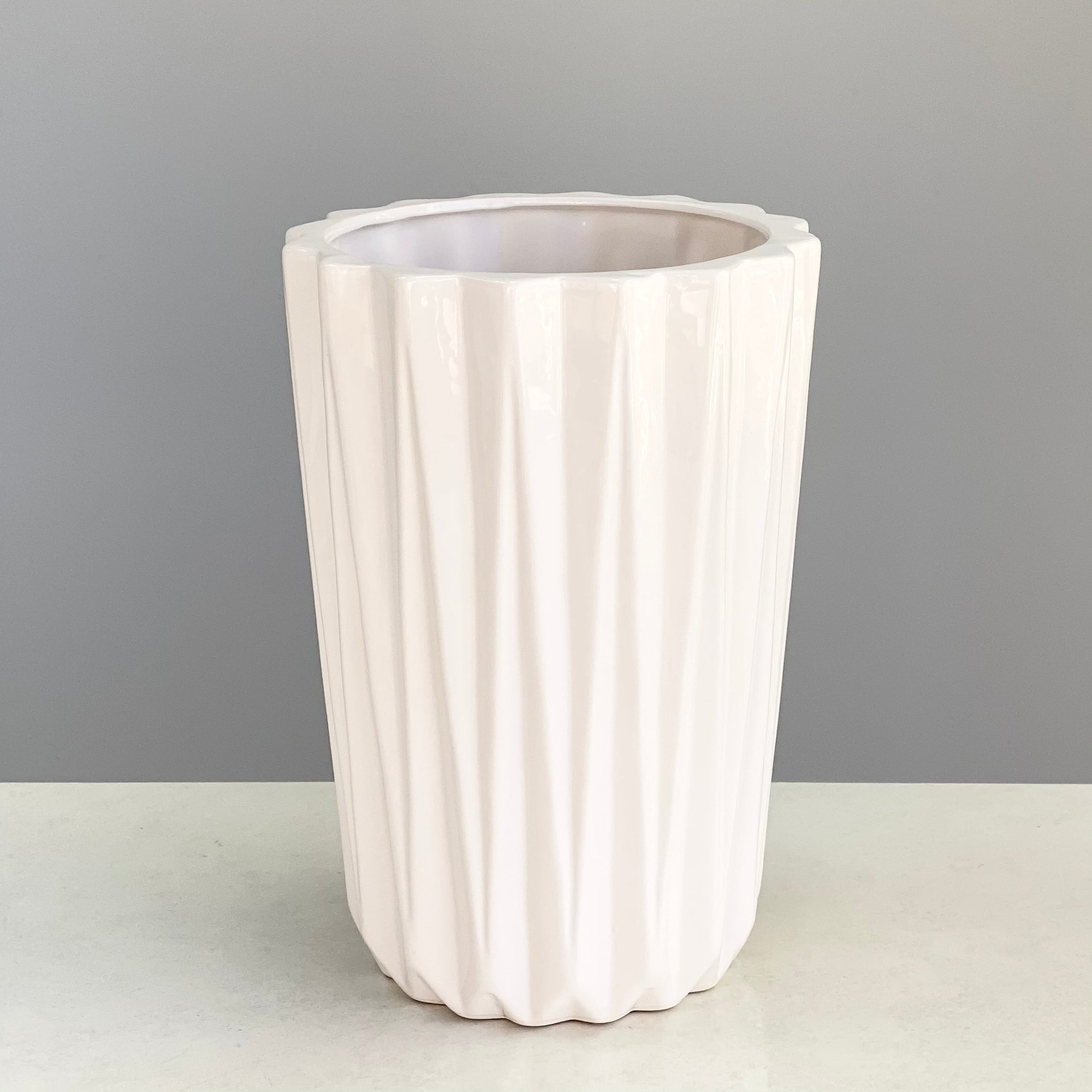 Porcelain Flower Vase White Large