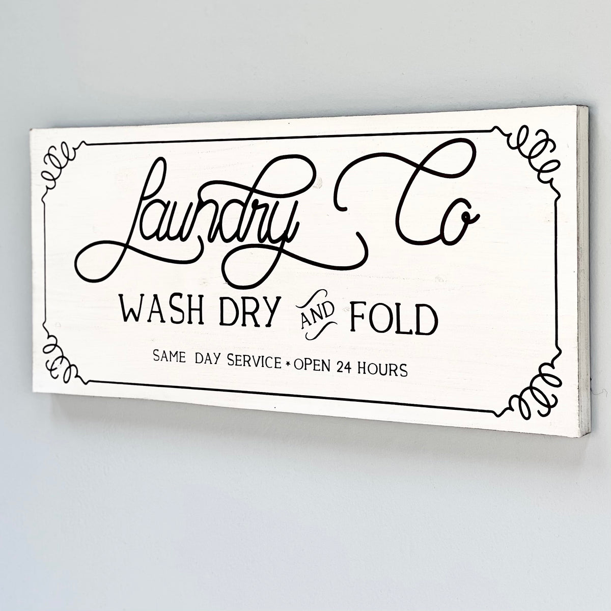 Laundry Co. Wooden White Wall Art