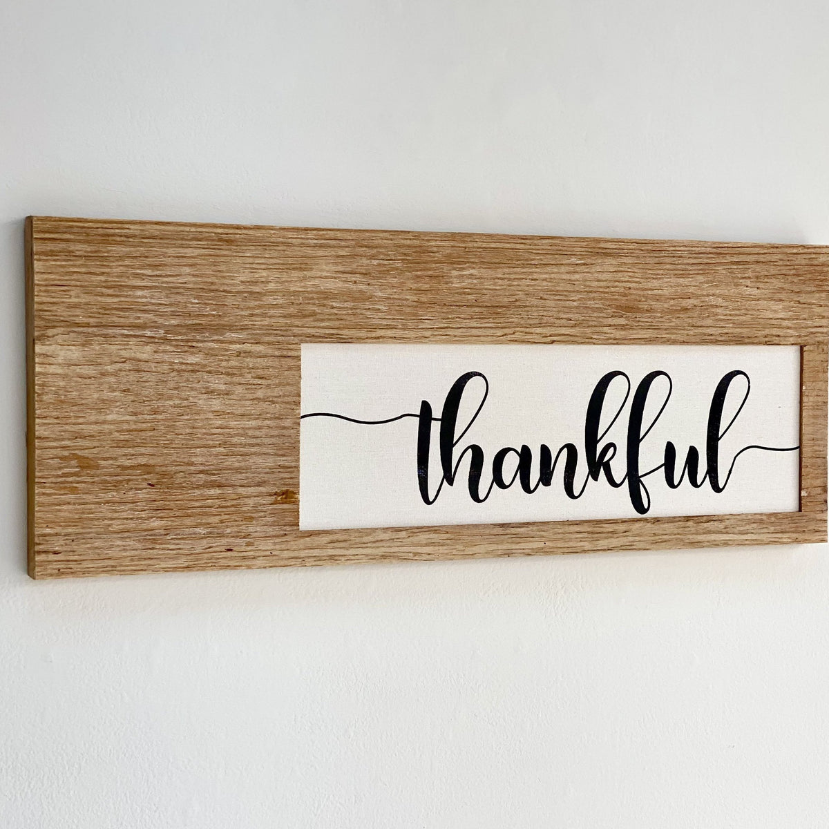 "Thankful" Wood Rectangle Wall Art