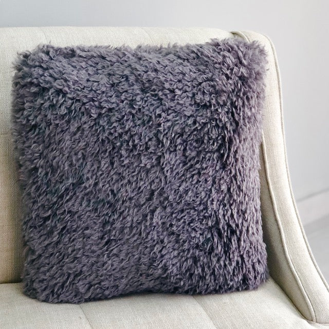 Cozy Gray Plush Pillow