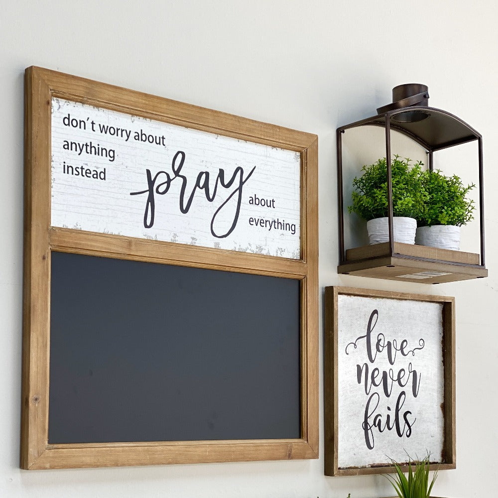 Pray Wooden Blackboard Wall Decor