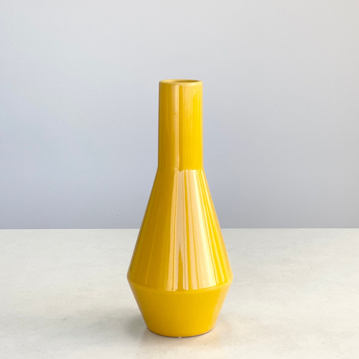 Round Curved Yellow Vase