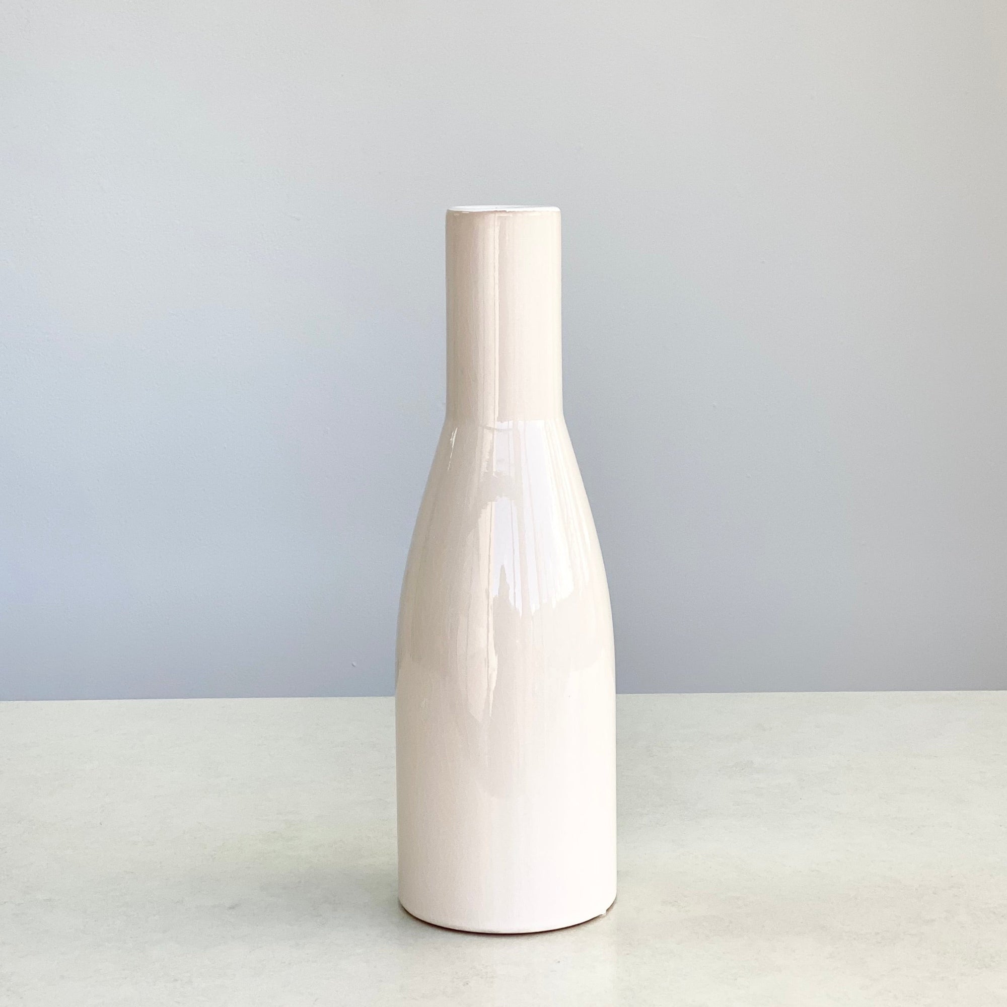 Long White Ceramic Round Vase