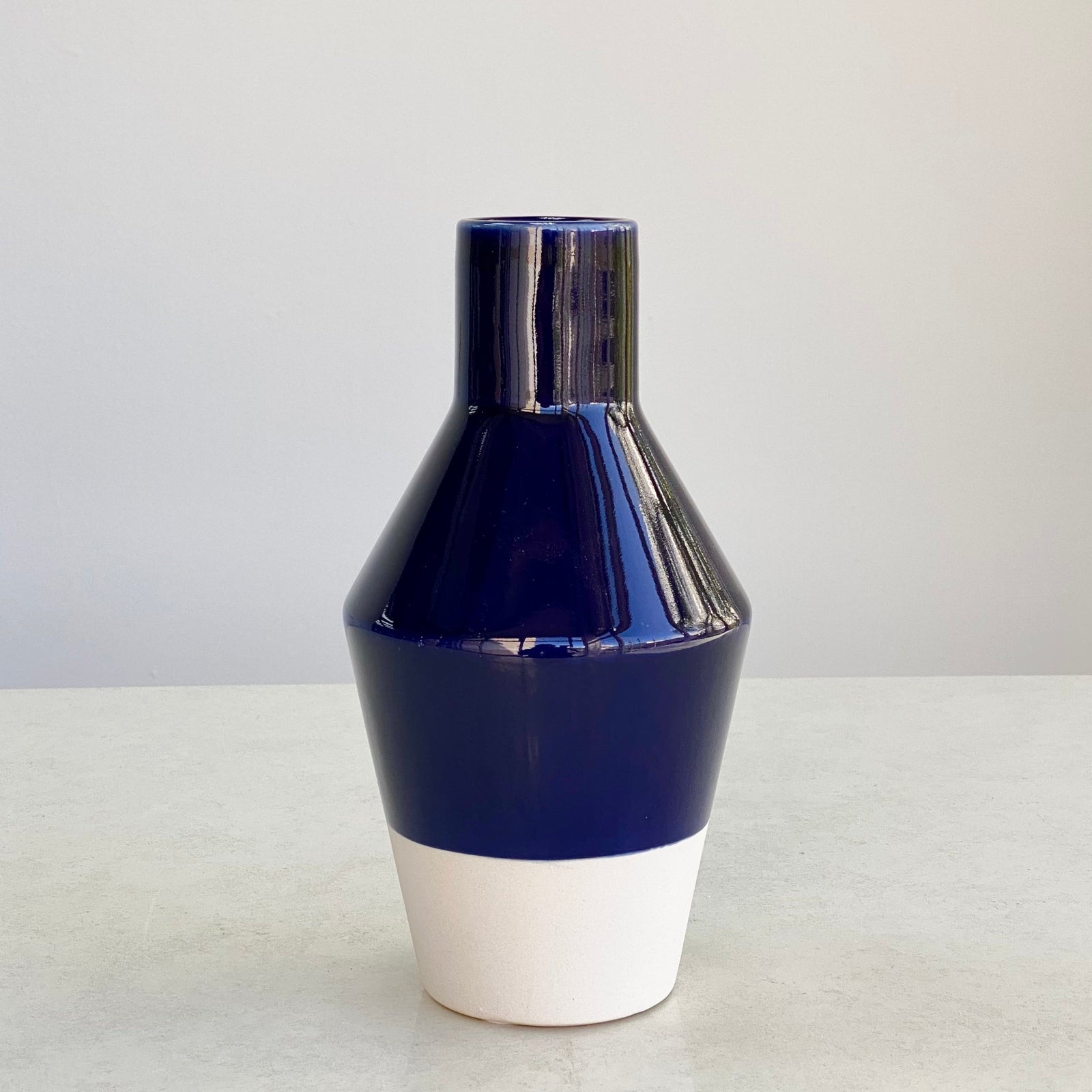 Round Curved Blue Vase