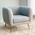 Contemporary Tub Gray Fabric Chair