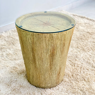 Rustic Faux Trunk Side Table