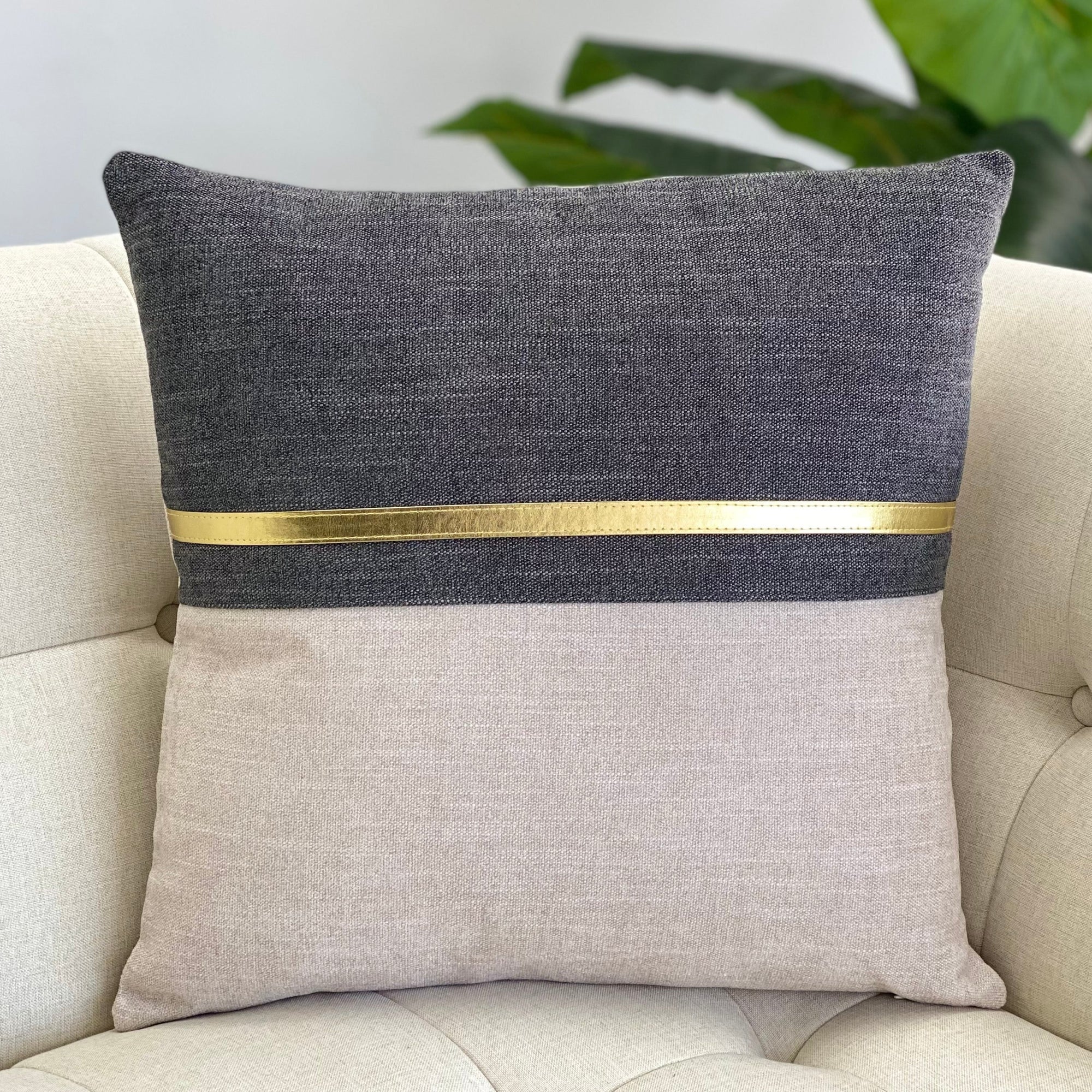 Two Tone Golden Sqaure Pillow