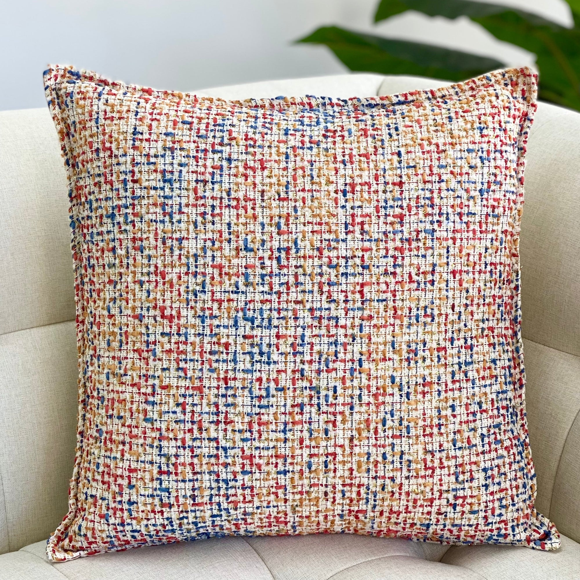Multicolor Tweed Pillow