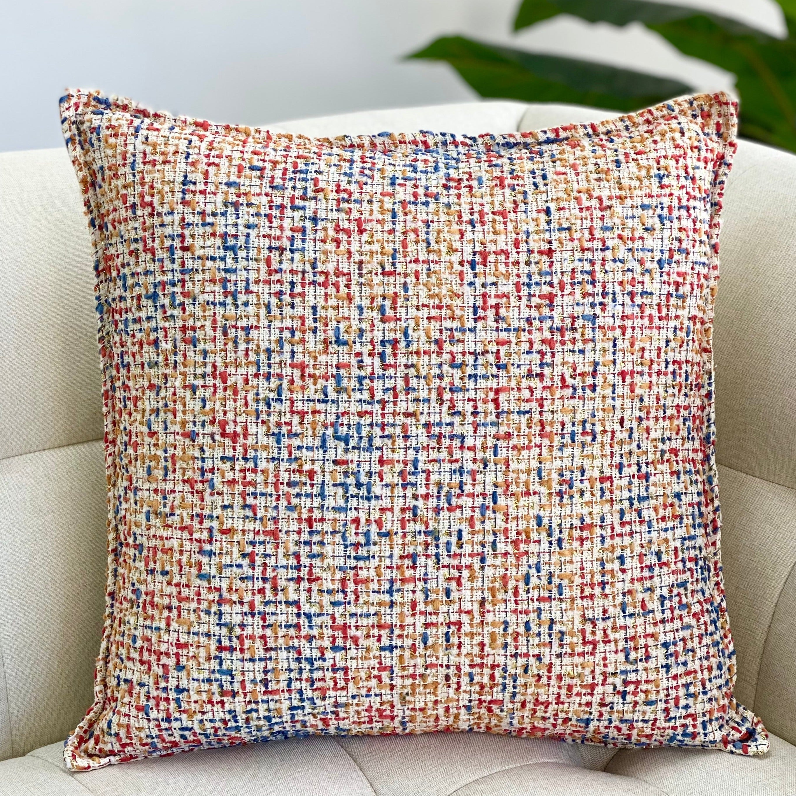 Decorative Pillows, Tweed Throw Pillow, Multicolor