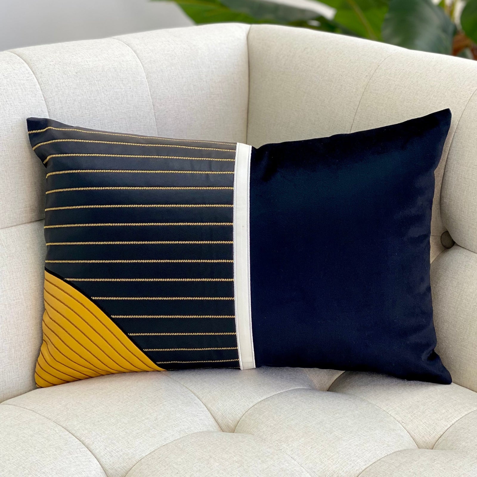 Dark Night Long Embroidered Pillow