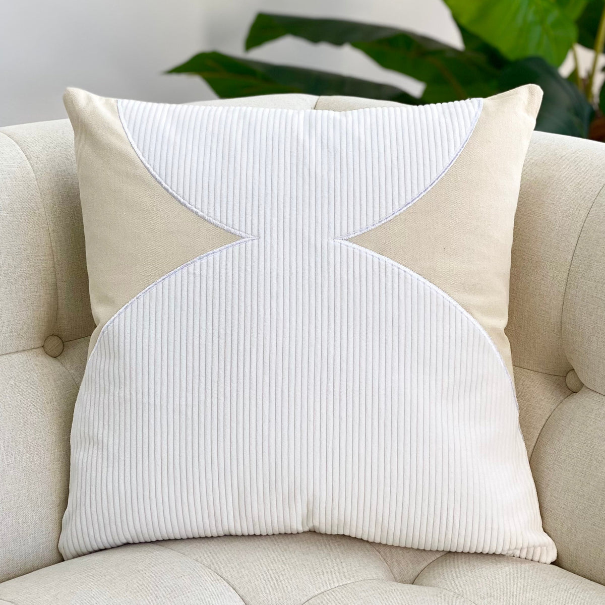 Corduroy White Arch Pillow