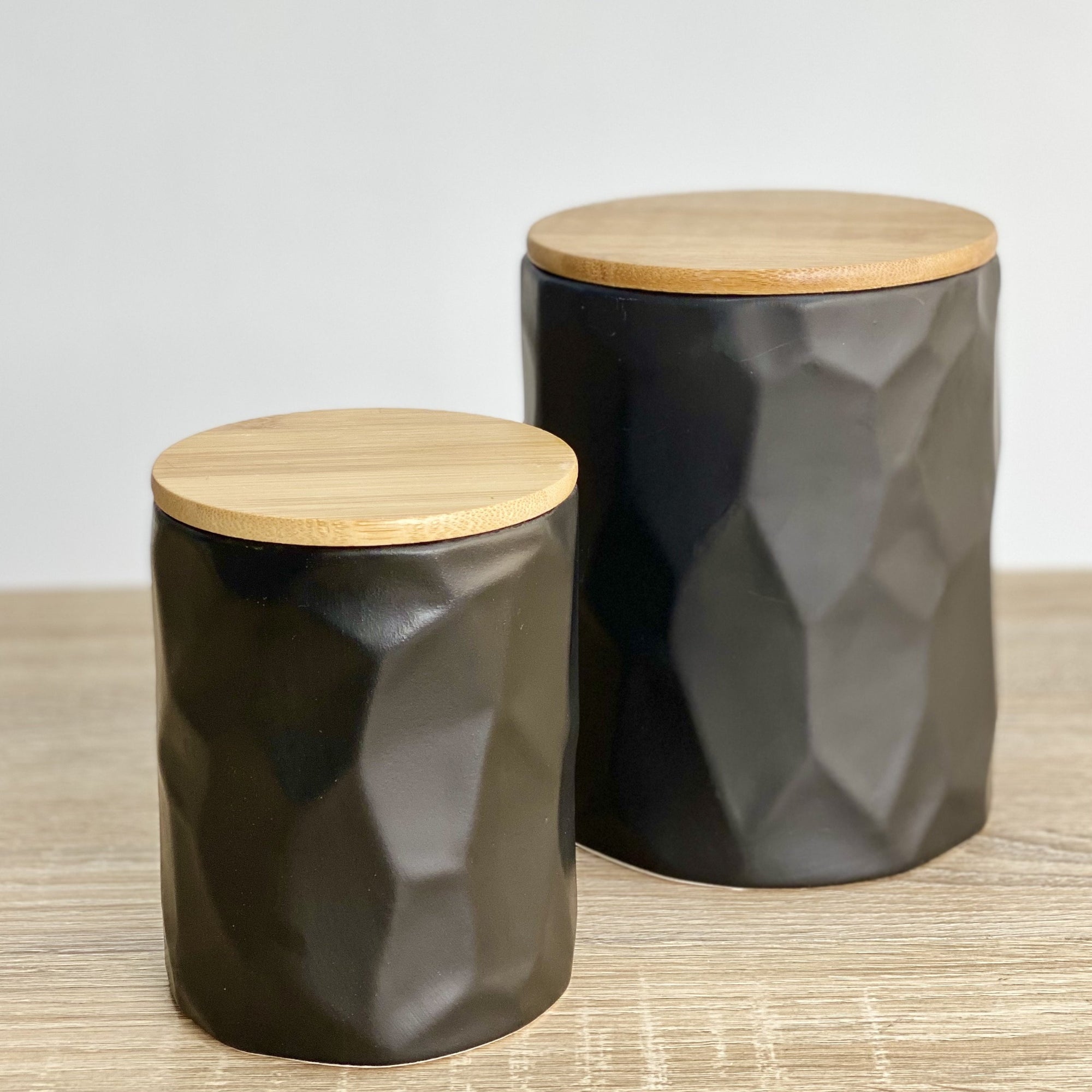 Black Trunk Ceramic Round Canister Set