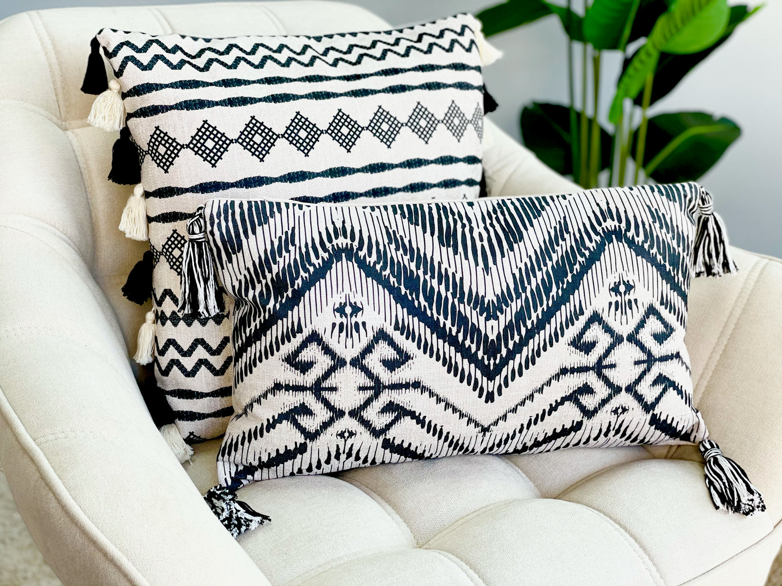 Multi Tassel Boho Pillow