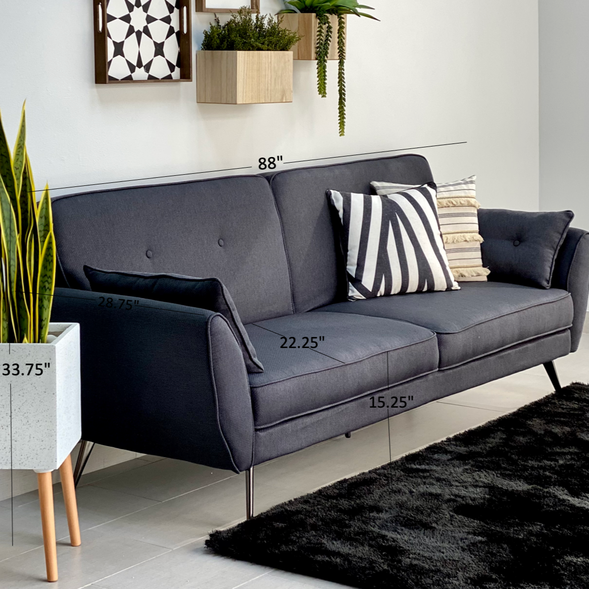 Blossom Black Futon