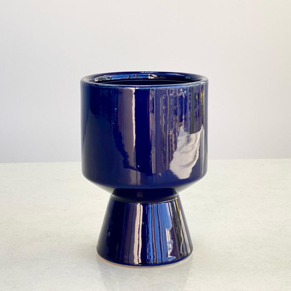 Ceramic Blue Vase Cup Shape