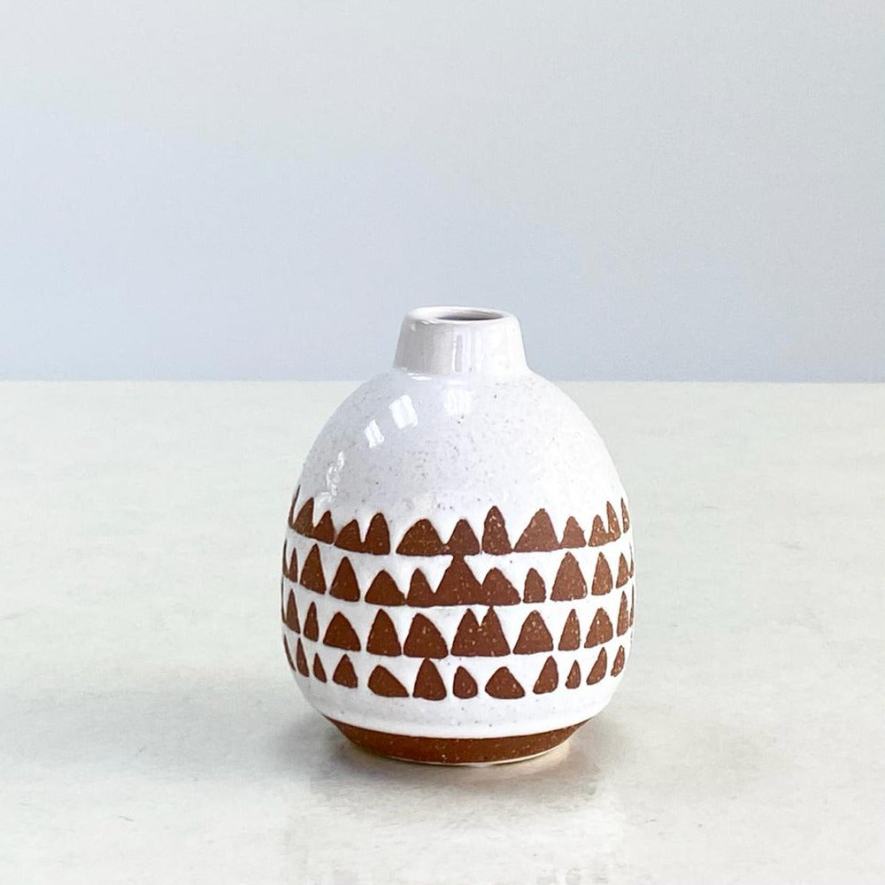 Ceramic Cutie White Vase with Ethnic Design