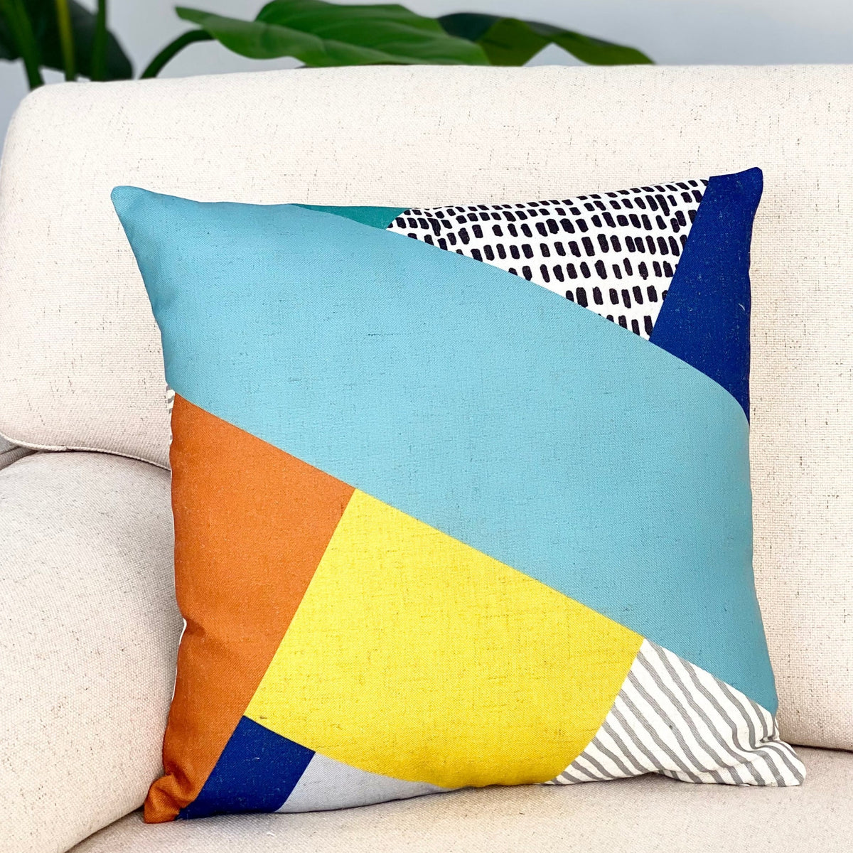 Multicolor Puzzle Printed Pillow