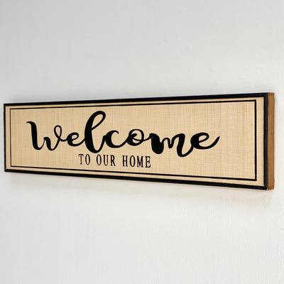 "Welcome" Wooden Rectangle Wall Art