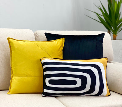 Zebra Yellow Roll Abstract Printed Pillow