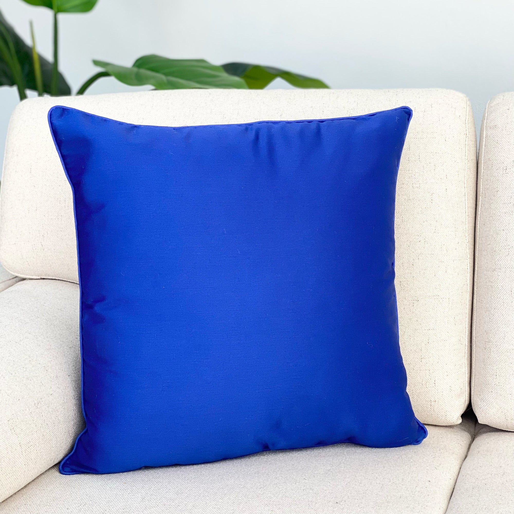 Classic Blue Solid Pillow Decora Home - Main Image