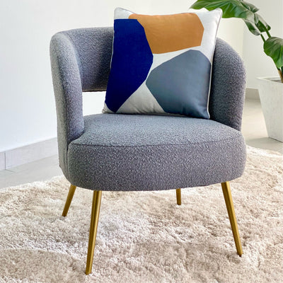 Mid-Century Gray Terry Accent Chair