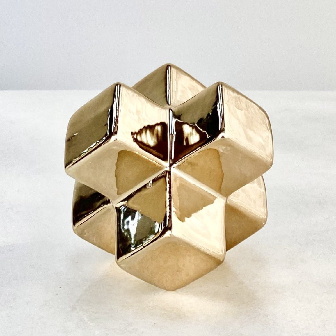 Ceramic Cross Cube Copper Gold