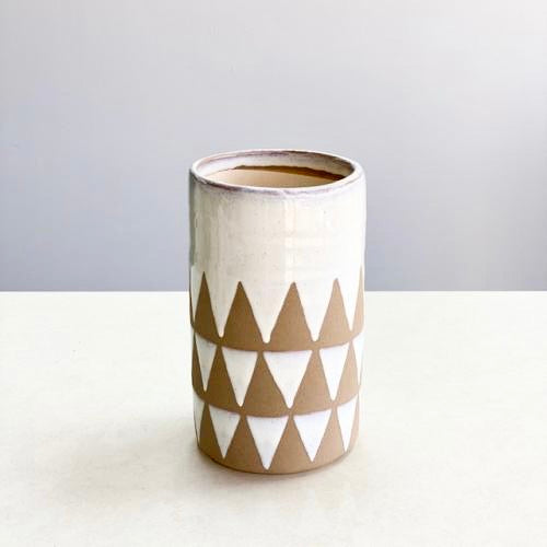 Small Round Triangle Ceramic Vase