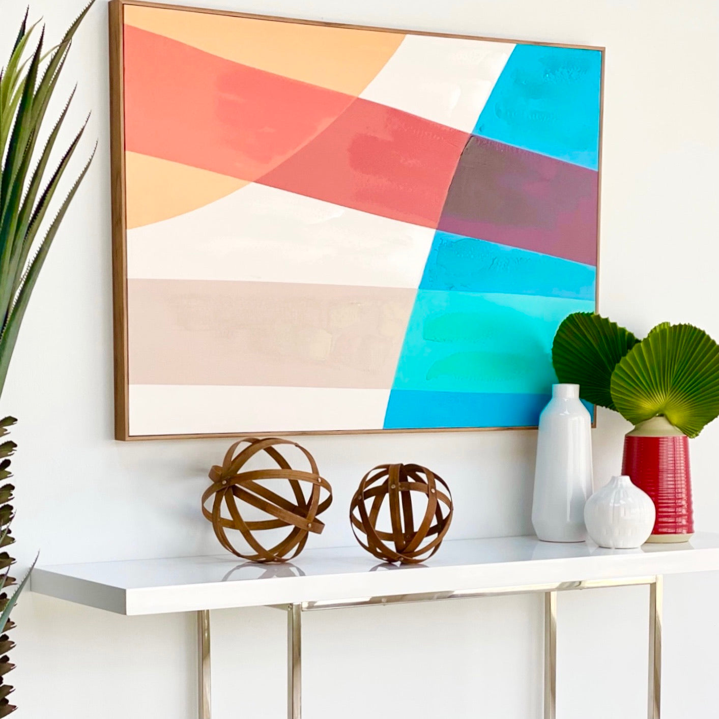 Framed Abstract Colorful Canvas Wall Art