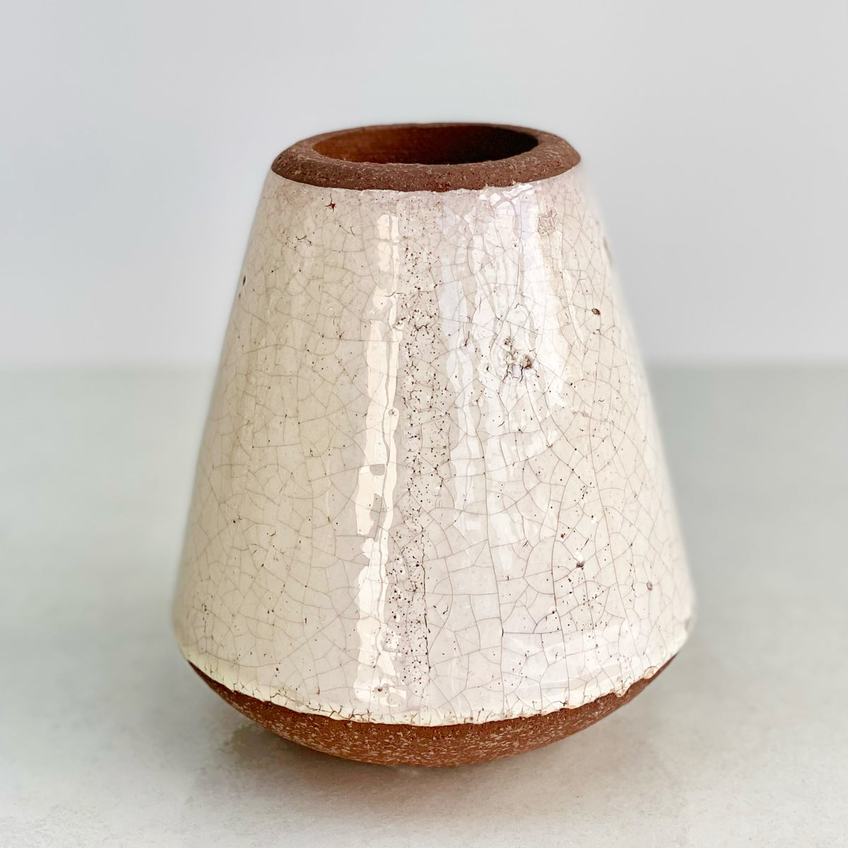 Volcano Ceramic Bone White Vase Small