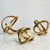 Atom Metal Round Abstract Gold Sculpture Set of Three