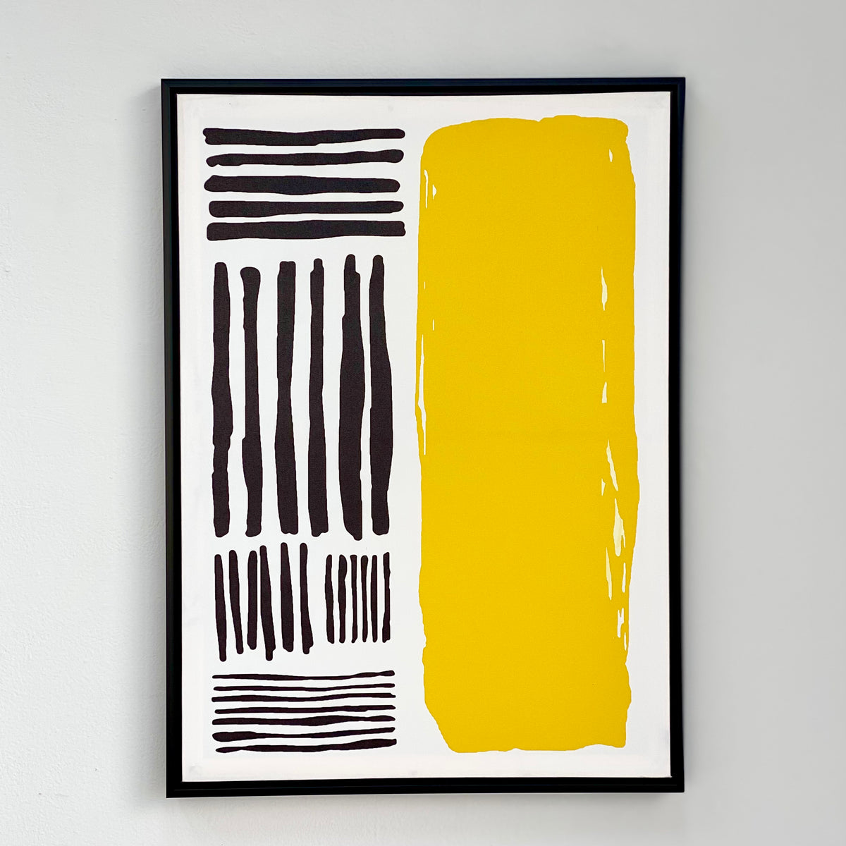 Abstract Yellow Framed Canvas Print