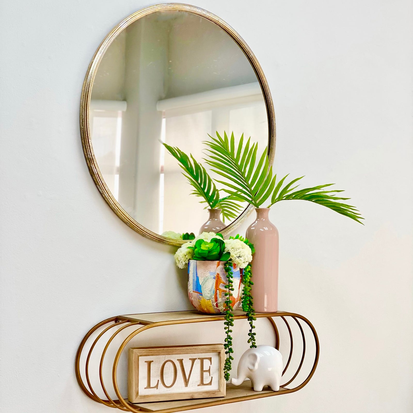 Metal Champagne Gold Frame 28" Round Mirror