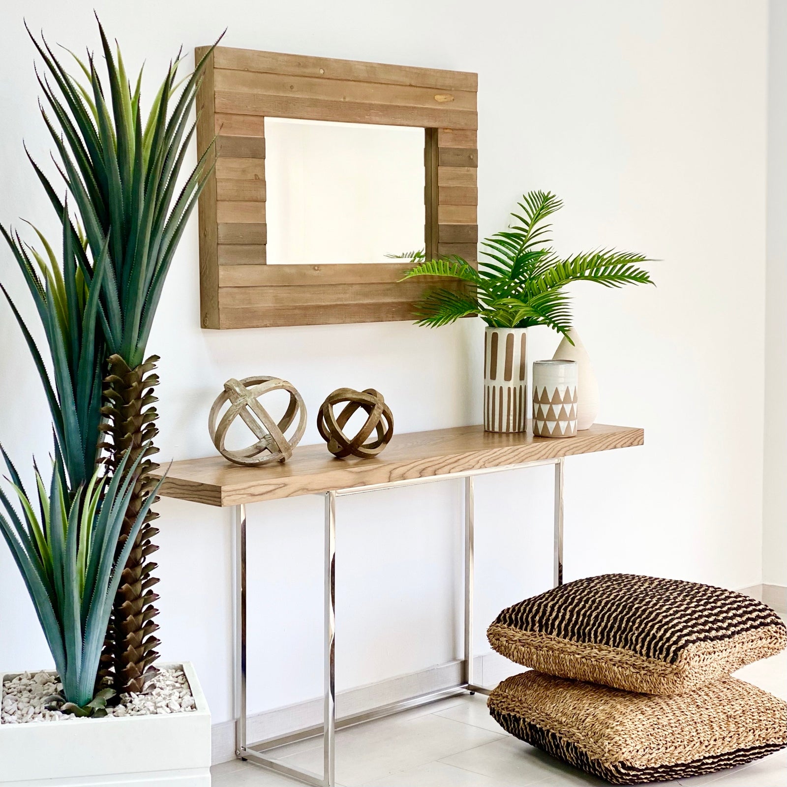 Rectangular Wooden Tablets Mirror