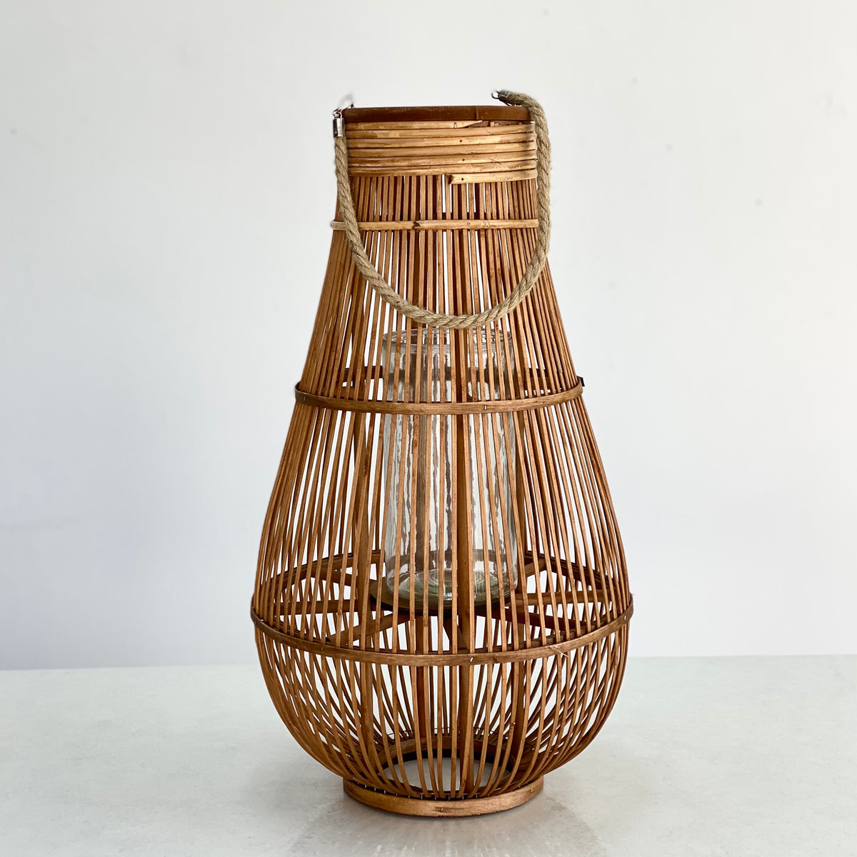 Bamboo Round Bellied Lantern Large