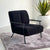 Moderna Lounge Chair Black Corduroy Fabric