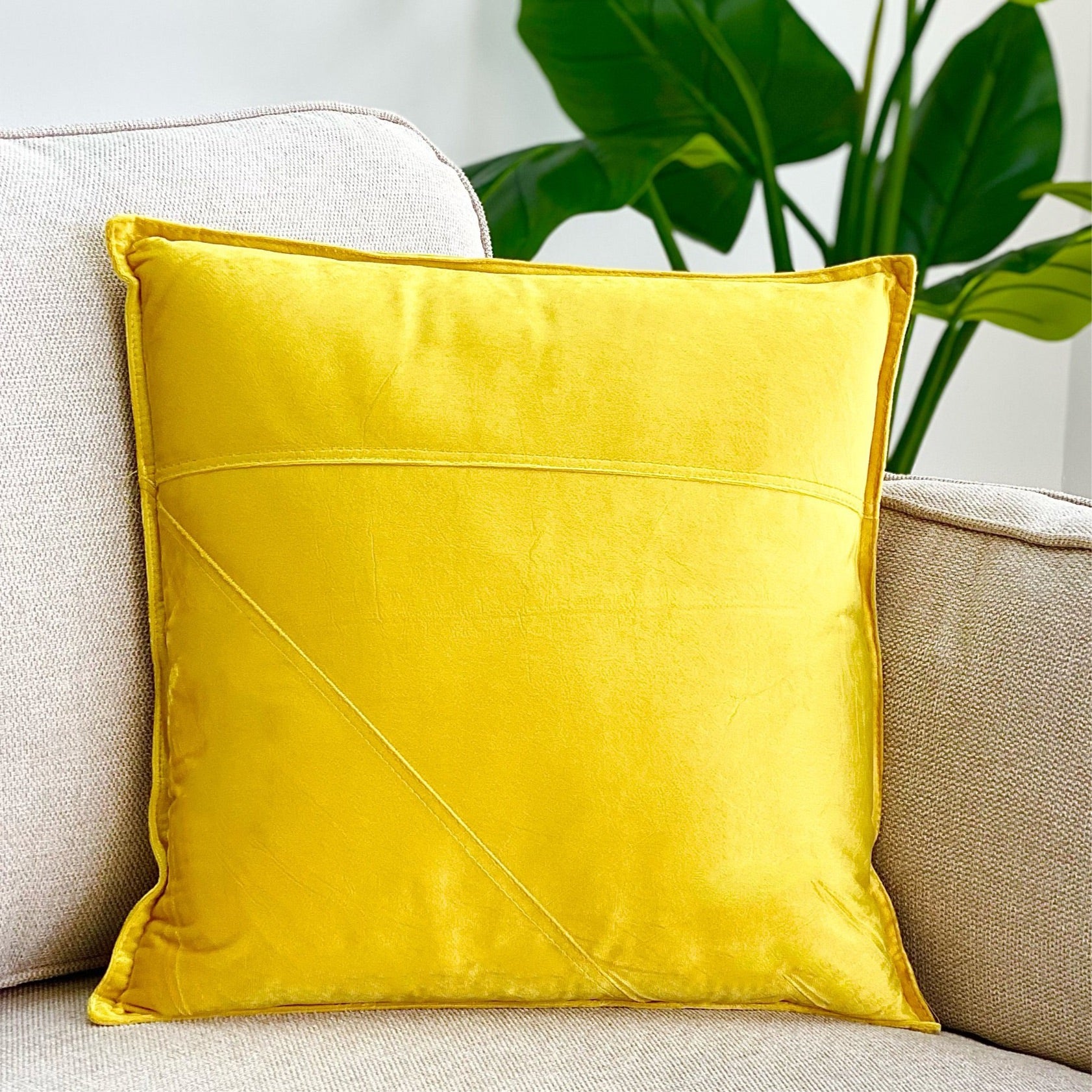 Bright yellow sale pillow