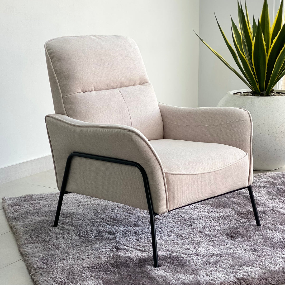 Lofty Chair Ivory Fabric