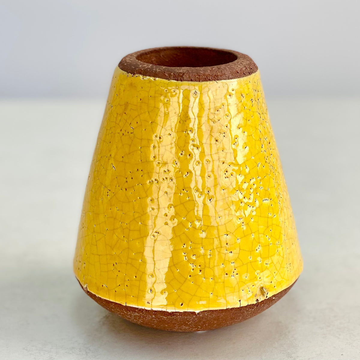 Volcano Ceramic Yellow Vase Large