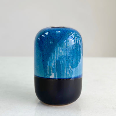 Blue Ceramic Cylinder Vase