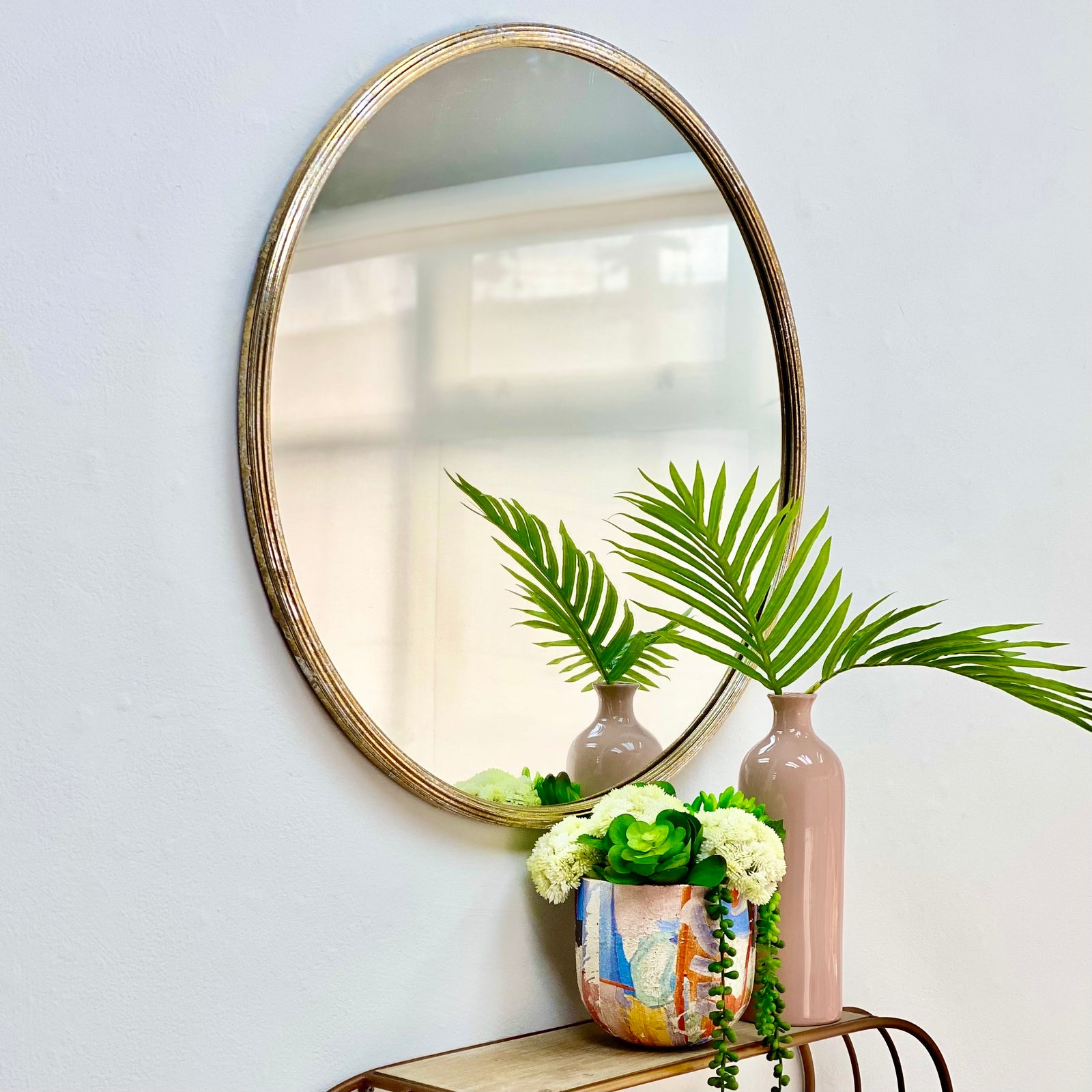 Metal Champagne Gold Frame 28" Round Mirror