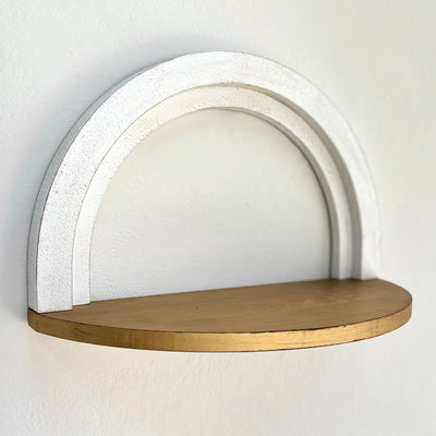 Arched White and Gold Shelves