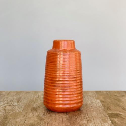 Round Orange Rustic Vase