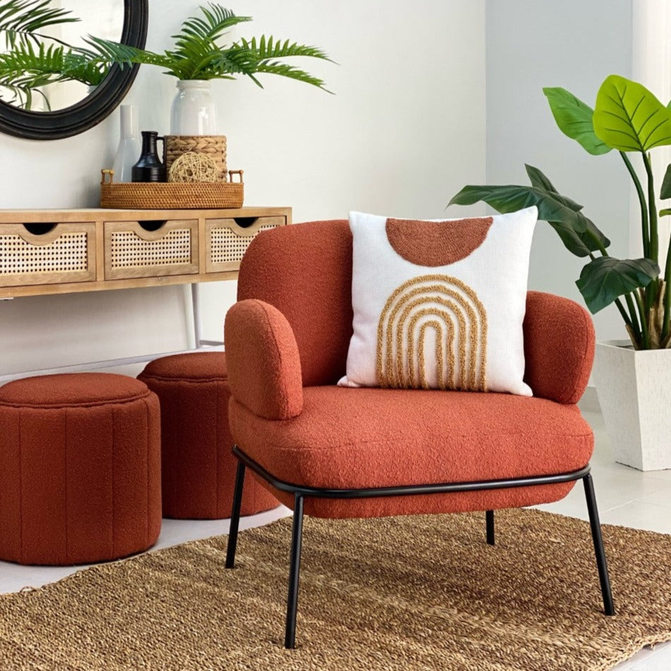 Pillar Accent Chair Cognac Color
