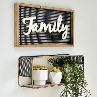 Perforated Rectangle Wall Shelf