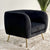 Contemporary Tub Corduroy Fabric Black Chair