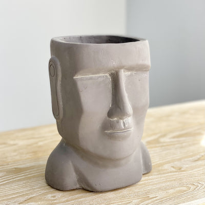 Easter Island Head Cement Pot