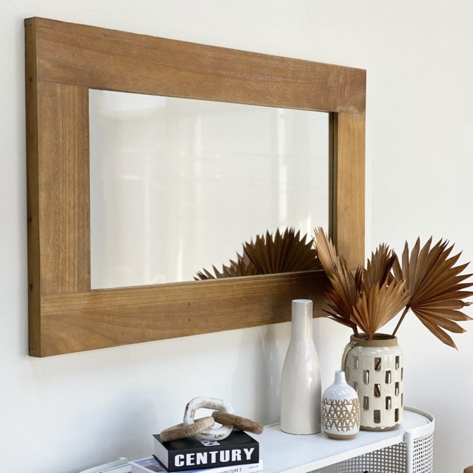 Gabrielle Natural Rustic Wall Wooden Mirror
