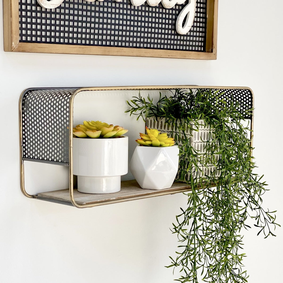 Perforated Rectangle Wall Shelf
